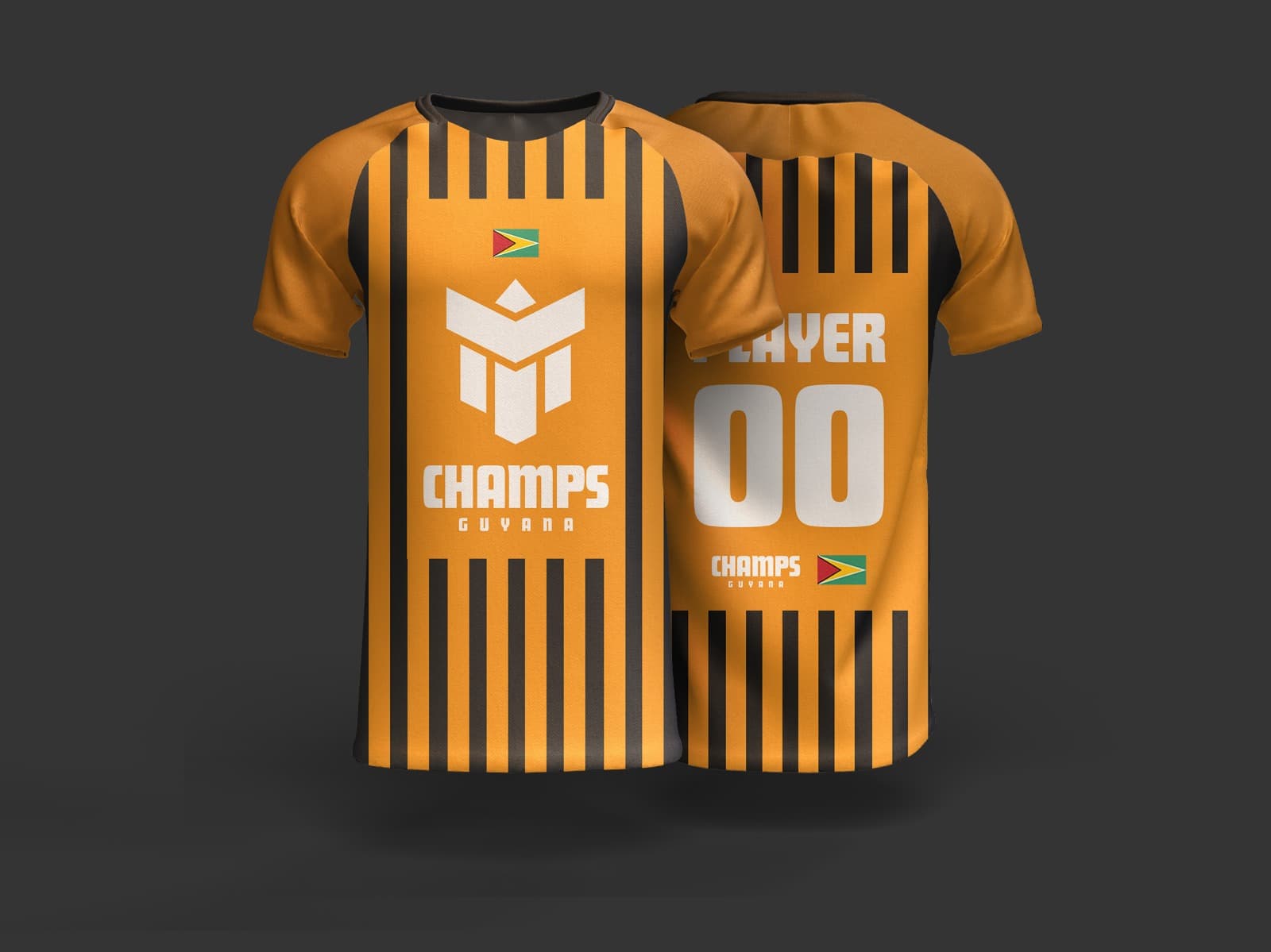 CHAMPS Tee — Pinstripe Gold
